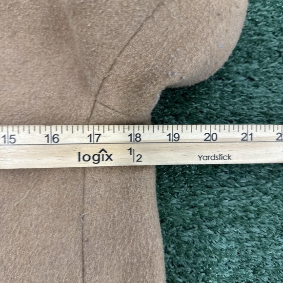 J Crew Coat Womens 4 Beige Wool Mid Length Funnel Neck Lined Pockets Winter - Picture 4 of 9